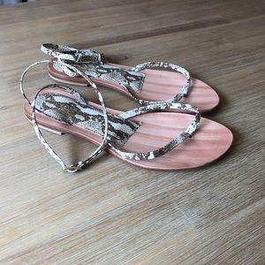 Cornetti Embossed Leather Sandal - snake skin print